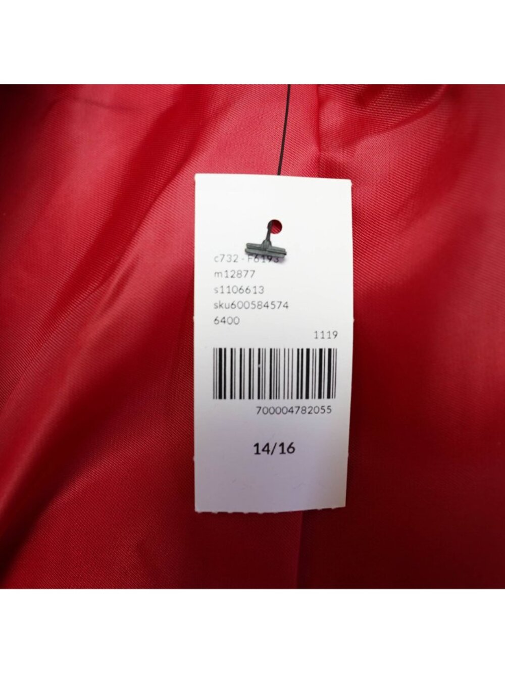 NWT Lane Bryant Trench Coat Womens 14/16 Red Removable Faux Fur Collar Belt - Picture 6 of 15